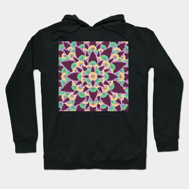 Purple Henna Bloom Hoodie by HLeslie Design